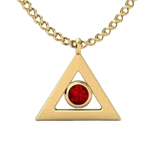 Cart gold triangle pendant necklace